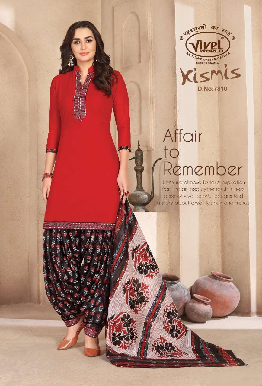 KIS MIS BY VIVEL WORLD 7801 TO 7810 SERIES DESIGNER PATIYALA SUITS BEAUTIFUL FANCY COLORFUL STYLISH PARTY WEAR & ETHNIC WEAR PURE COTTON PRINTED DRESSES AT WHOLESALE PRICE