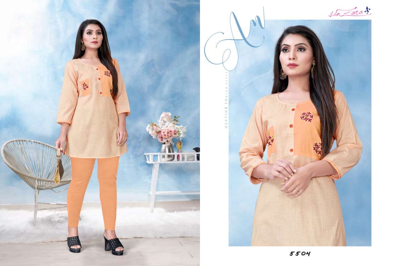 BLOOM BY SINZARA 5501 TO 5505 SERIES STYLISH FANCY BEAUTIFUL COLORFUL CASUAL WEAR & ETHNIC WEAR COTTON EMBROIDERY KURTIS AT WHOLESALE PRICE
