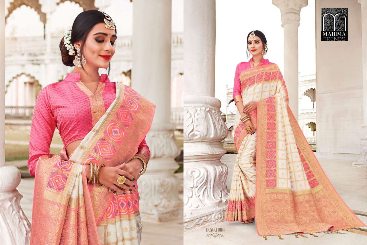 MESHWORK BY MAHIMA TRENDS 1001 TO 1009 SERIES INDIAN TRADITIONAL WEAR COLLECTION BEAUTIFUL STYLISH FANCY COLORFUL PARTY WEAR & OCCASIONAL WEAR FANCY SAREES AT WHOLESALE PRICE