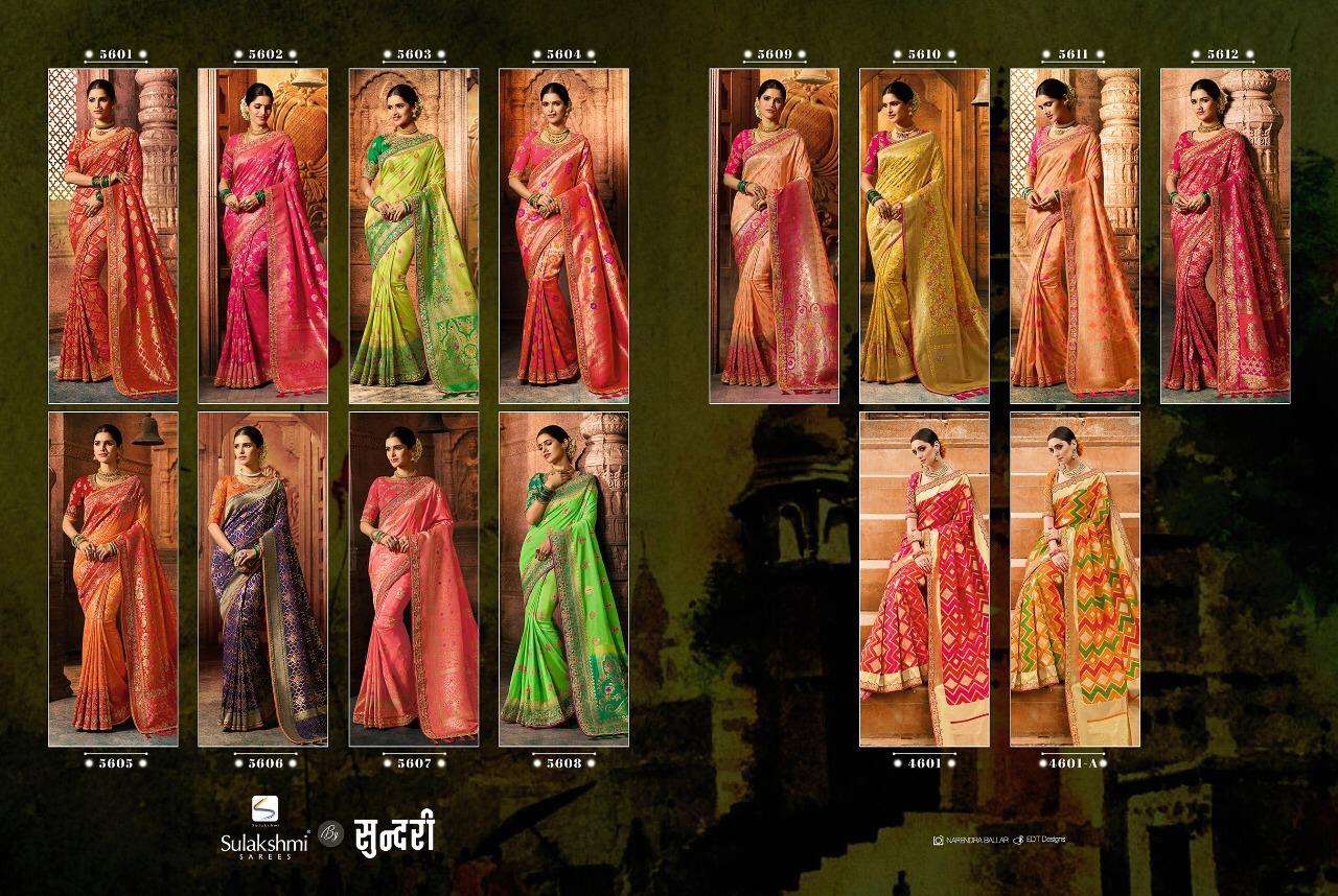 Sundri By Sulakshmi 5601 To 5612 Series Indian Traditional Wear Collection Beautiful Stylish Fancy Colorful Party Wear & Occasional Wear Fancy Sarees At Wholesale Price