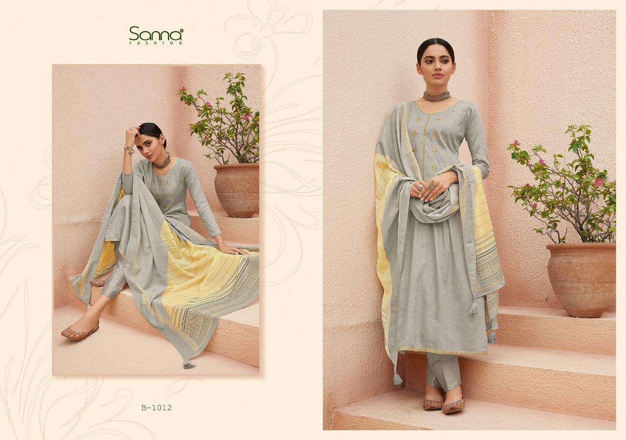 BENAZIR BY SANNA FASHION 1009 TO 1018 SERIES BEAUTIFUL SUITS COLLECTION BEAUTIFUL STYLISH FANCY COLORFUL CASUAL WEAR & ETHNIC WEAR PURE AZ COTTON JAM SILK DRESSES AT WHOLESALE PRICE