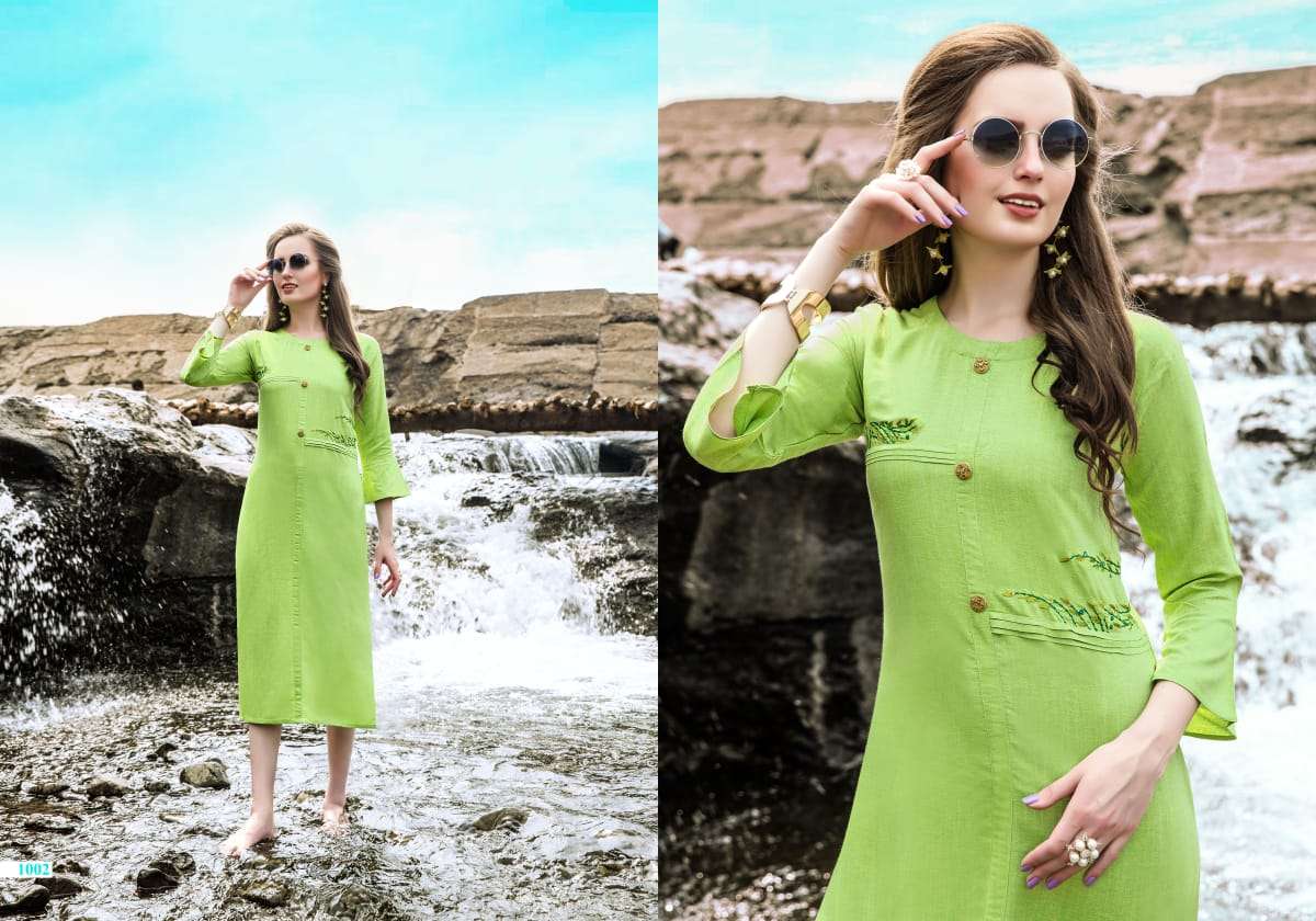 GLORY BY JPGANIYA 1001 TO 1006 SERIES BEAUTIFUL COLORFUL STYLISH FANCY CASUAL WEAR & READY TO WEAR LIQUID COTTON EMBROIDERED KURTIS AT WHOLESALE PRICE