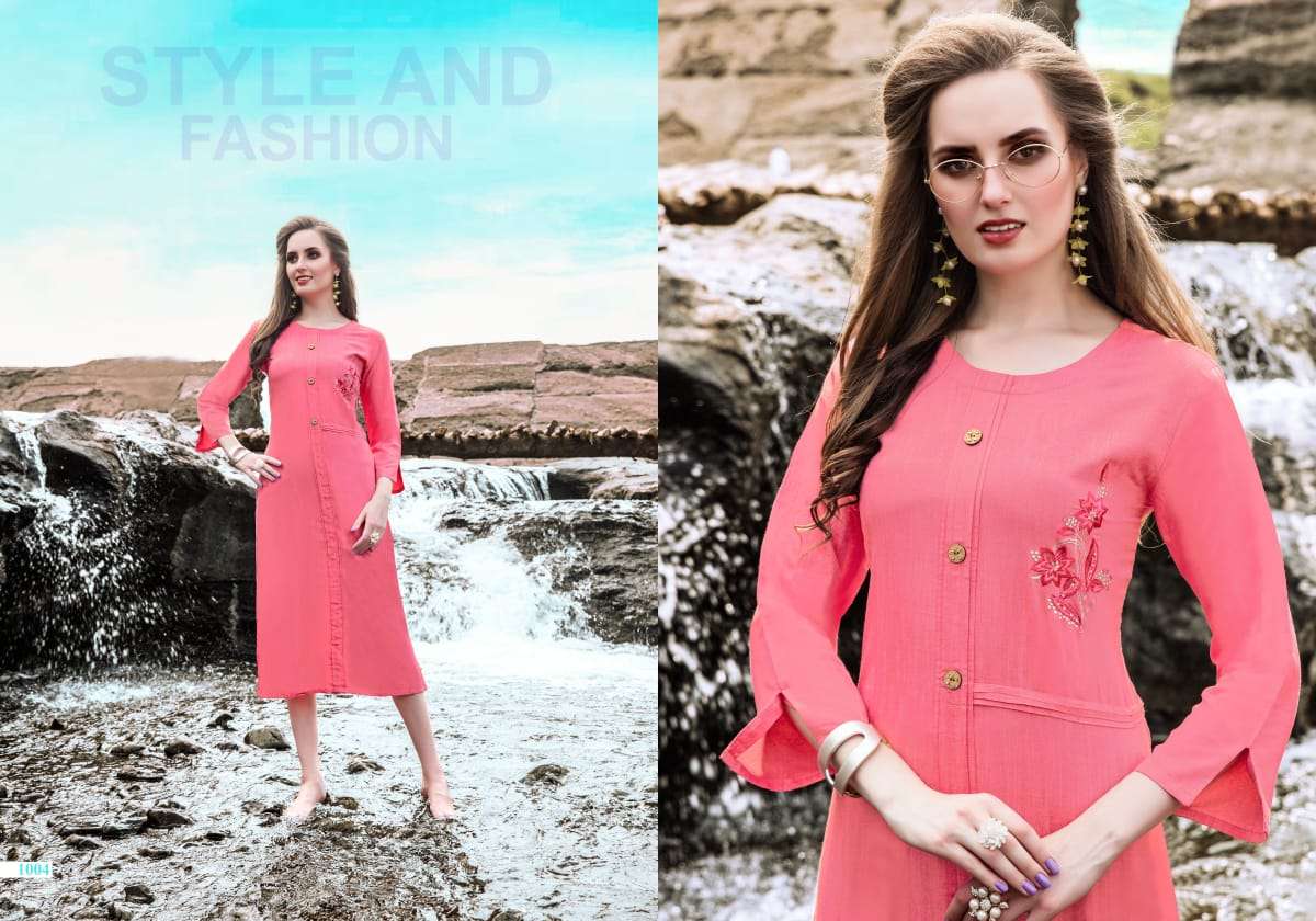 GLORY BY JPGANIYA 1001 TO 1006 SERIES BEAUTIFUL COLORFUL STYLISH FANCY CASUAL WEAR & READY TO WEAR LIQUID COTTON EMBROIDERED KURTIS AT WHOLESALE PRICE