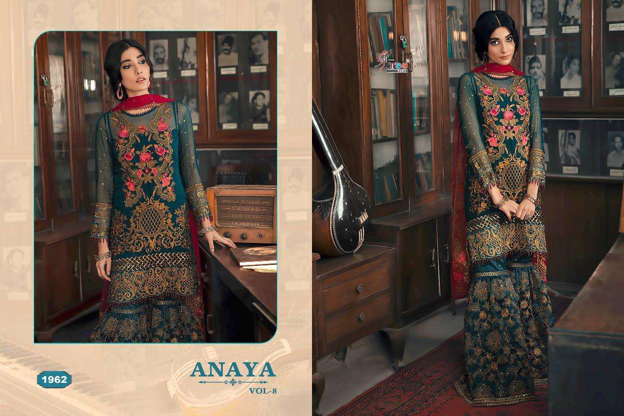 Anaya Vol-8  By Shree Fabs 1961 To 1967 Series Pakistani Designer Suits Collection Beautiful Stylish Fancy Colorful Party Wear & Occasional Wear Faux Georgette With Heavy Embroidered Dresses At Wholesale Price