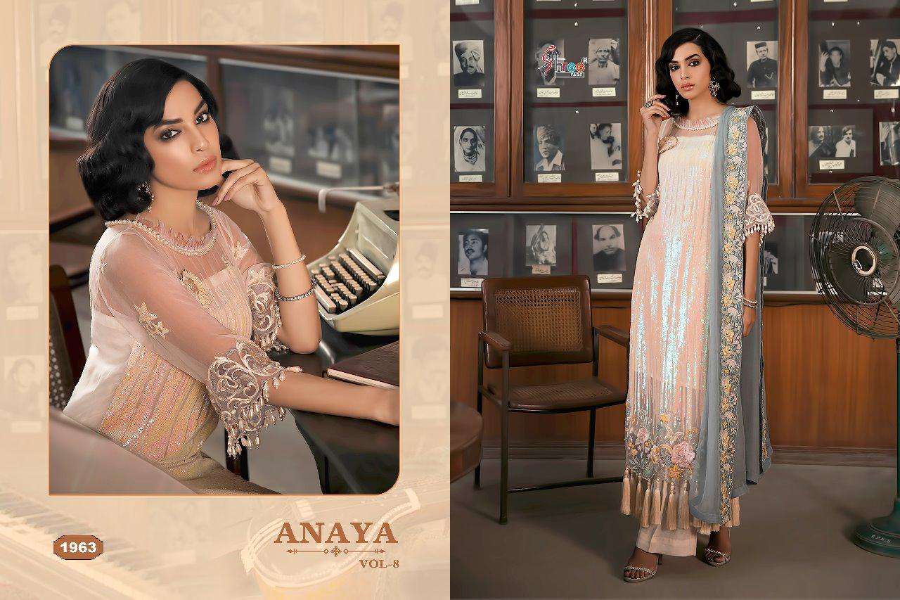 Anaya Vol-8  By Shree Fabs 1961 To 1967 Series Pakistani Designer Suits Collection Beautiful Stylish Fancy Colorful Party Wear & Occasional Wear Faux Georgette With Heavy Embroidered Dresses At Wholesale Price