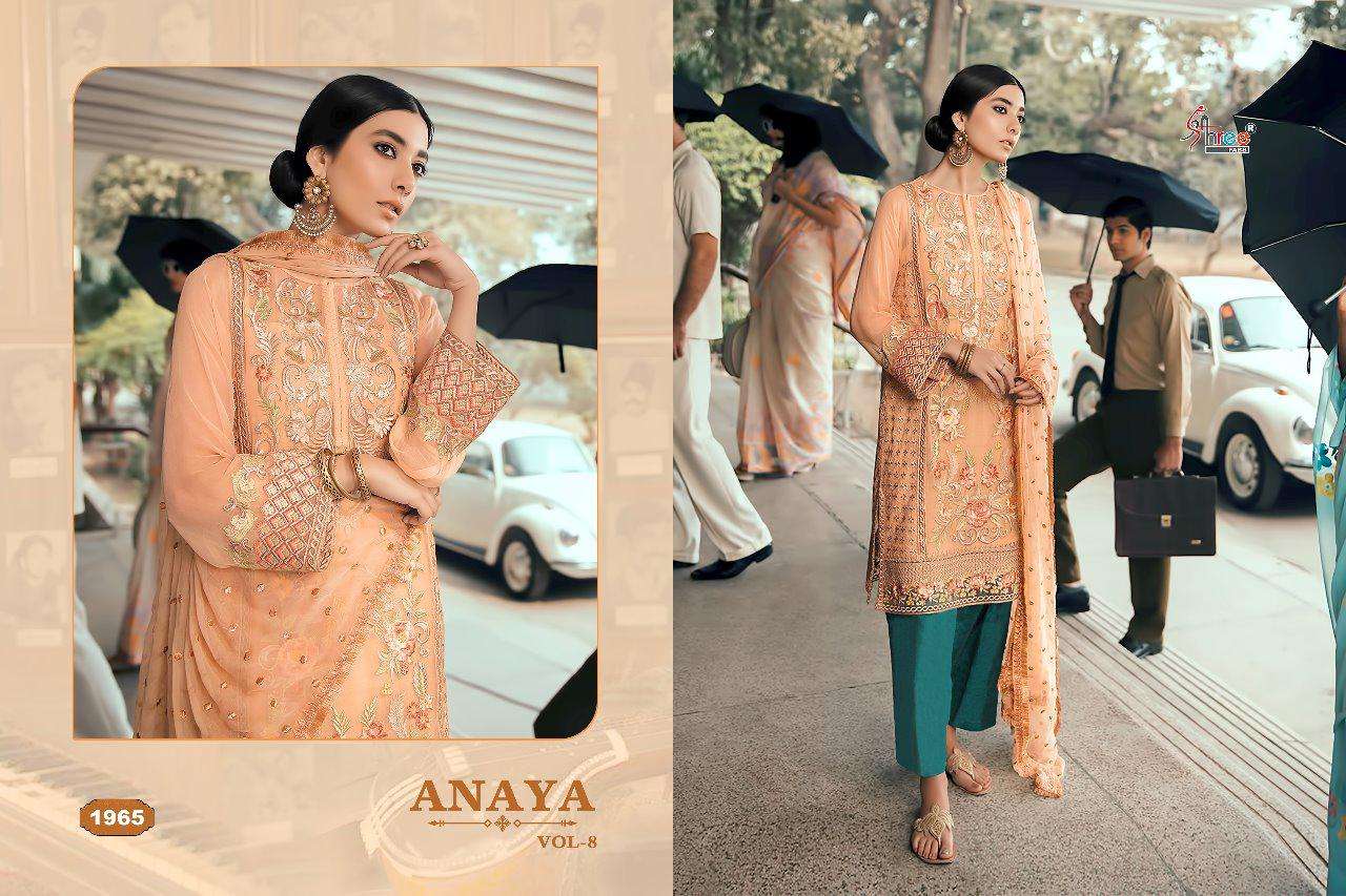 Anaya Vol-8  By Shree Fabs 1961 To 1967 Series Pakistani Designer Suits Collection Beautiful Stylish Fancy Colorful Party Wear & Occasional Wear Faux Georgette With Heavy Embroidered Dresses At Wholesale Price
