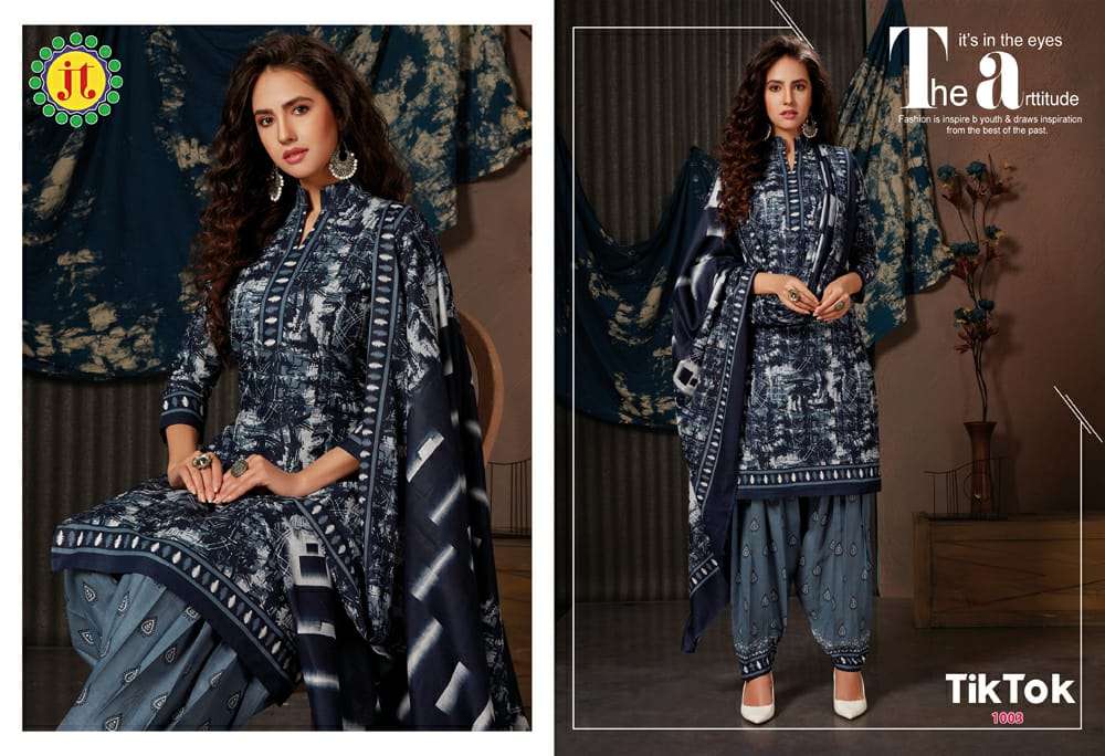 TIK TOK BY JT 1001 TO 1012 SERIES DESIGNER SUITS BEAUTIFUL FANCY COLORFUL STYLISH PARTY WEAR & OCCASIONAL WEAR PURE LAWN COTTON PRINTED DRESSES AT WHOLESALE PRICE