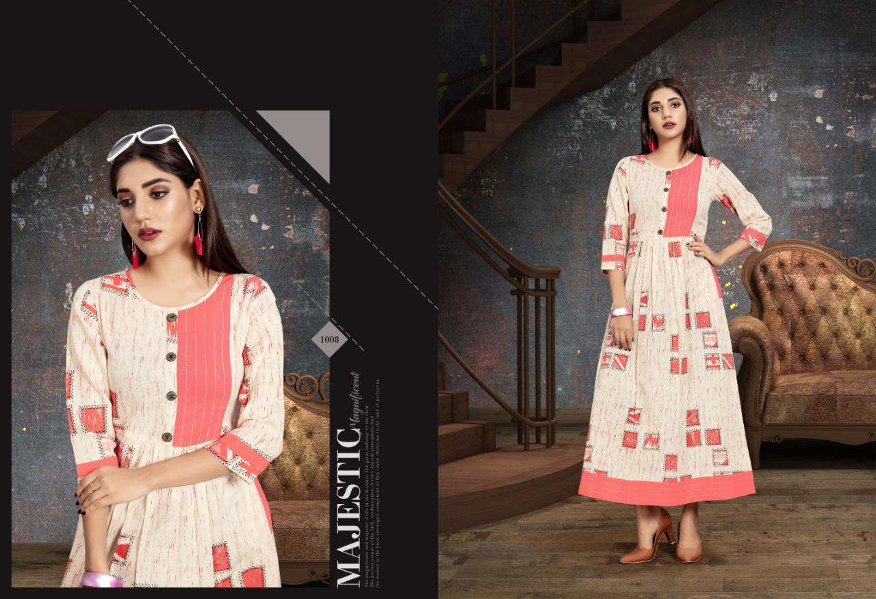 Kavya By Alishka Fashion 1001 To 1008 Series Beautiful Stylish Fancy Colorful Casual Wear & Ethnic Wear & Ready To Wear Tusar Cotton Printed Kurtis At Wholesale Price