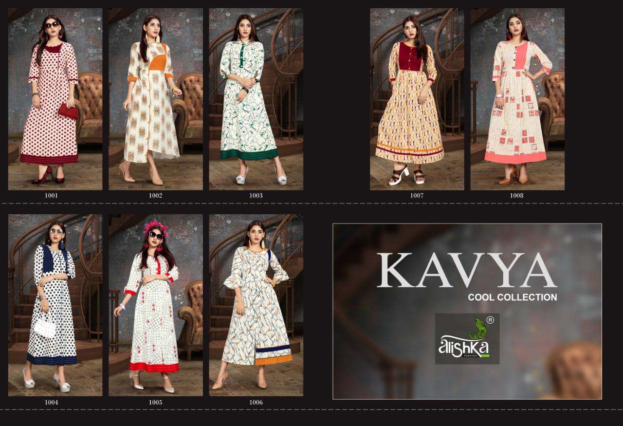 Kavya By Alishka Fashion 1001 To 1008 Series Beautiful Stylish Fancy Colorful Casual Wear & Ethnic Wear & Ready To Wear Tusar Cotton Printed Kurtis At Wholesale Price