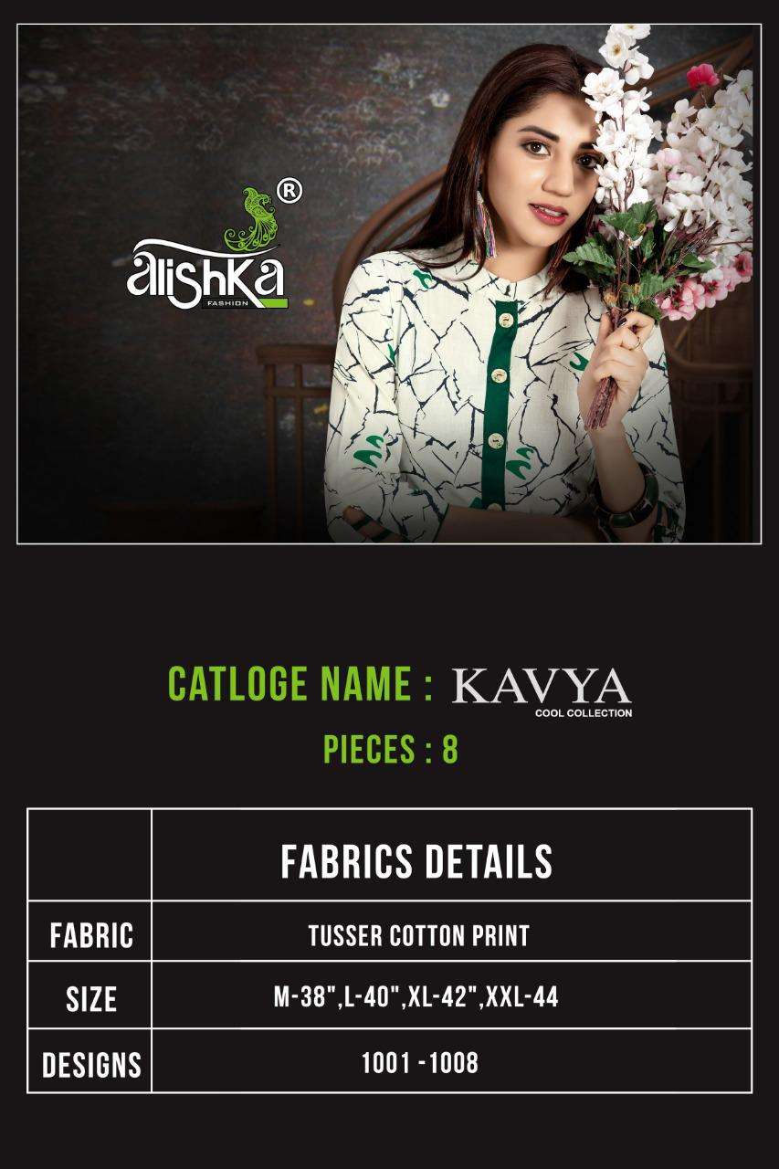 Kavya By Alishka Fashion 1001 To 1008 Series Beautiful Stylish Fancy Colorful Casual Wear & Ethnic Wear & Ready To Wear Tusar Cotton Printed Kurtis At Wholesale Price