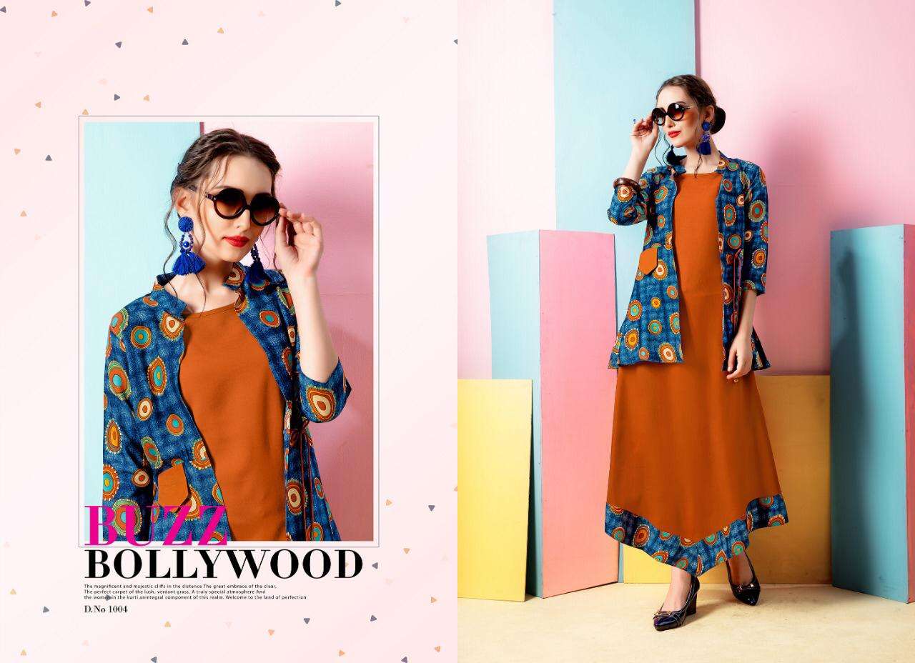 Trendz By Alishka Fashion 1001 To 1006 Series Beautiful Colorful Stylish Fancy Casual Wear & Ethnic Wear & Ready To Wear Rayon Kurtis At Wholesale Price