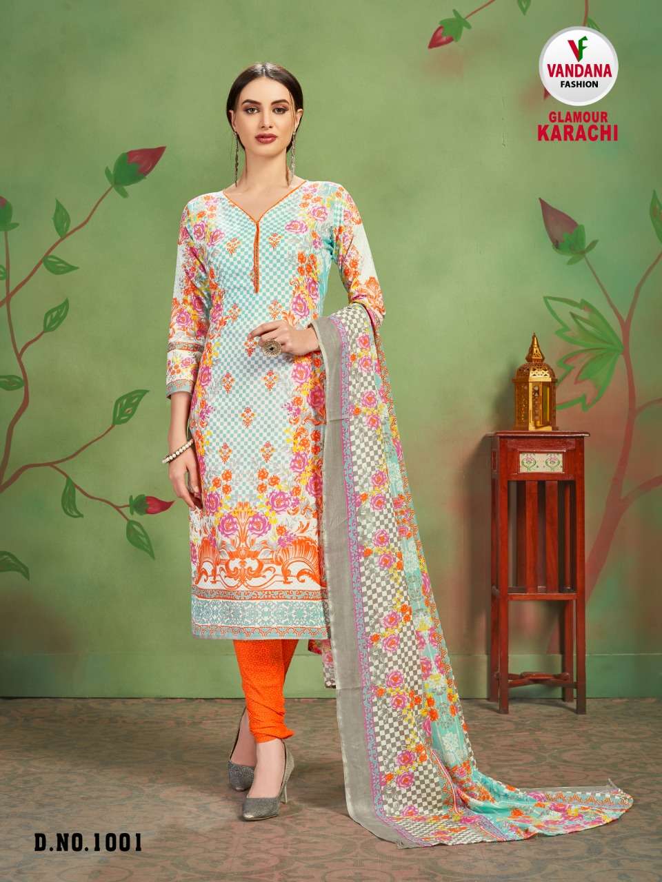 GLAMOUR KARACHI BY VANDANA 1001 TO 1012 SERIES STYLISH FANCY BEAUTIFUL COLORFUL CASUAL WEAR & ETHNIC WEAR COTTON PRINTED DRESSES AT WHOLESALE PRICE