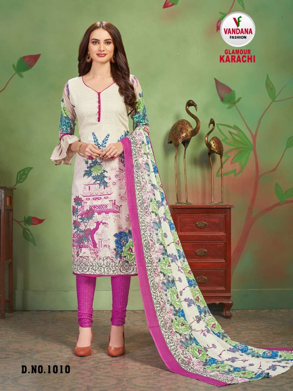 GLAMOUR KARACHI BY VANDANA 1001 TO 1012 SERIES STYLISH FANCY BEAUTIFUL COLORFUL CASUAL WEAR & ETHNIC WEAR COTTON PRINTED DRESSES AT WHOLESALE PRICE