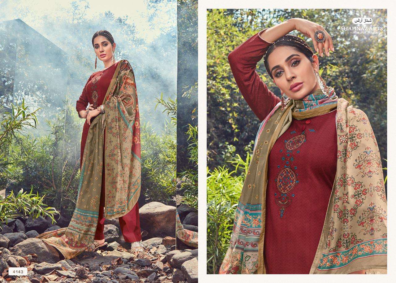 PANIHARI VOL-4 BY SHAHNAZ ARTS 4141 TO 4148 SERIES BEAUTIFUL SUITS STYLISH FANCY COLORFUL PARTY WEAR & ETHNIC WEAR JAM COTTON PRINTED DRESSES AT WHOLESALE PRICE