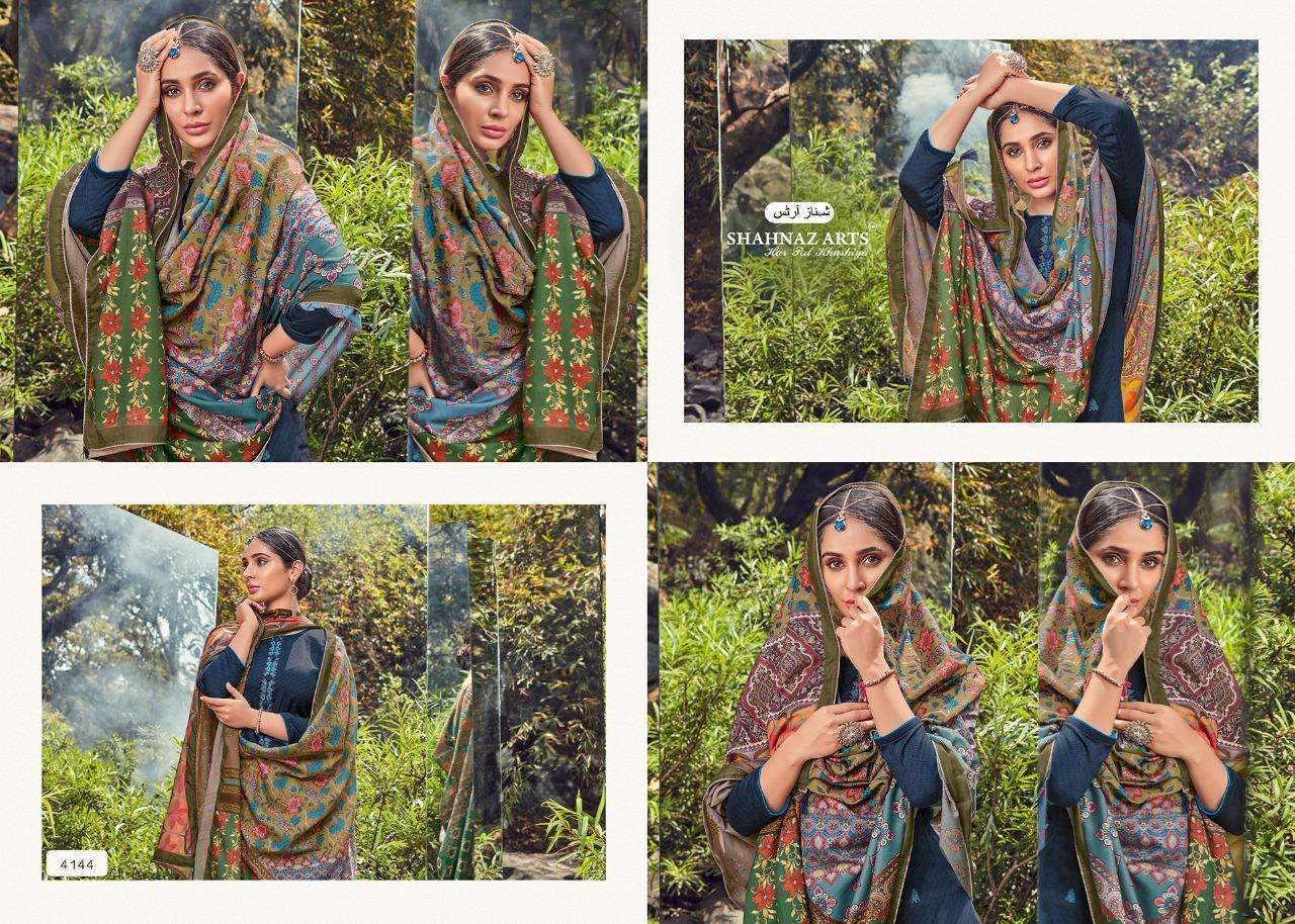 PANIHARI VOL-4 BY SHAHNAZ ARTS 4141 TO 4148 SERIES BEAUTIFUL SUITS STYLISH FANCY COLORFUL PARTY WEAR & ETHNIC WEAR JAM COTTON PRINTED DRESSES AT WHOLESALE PRICE