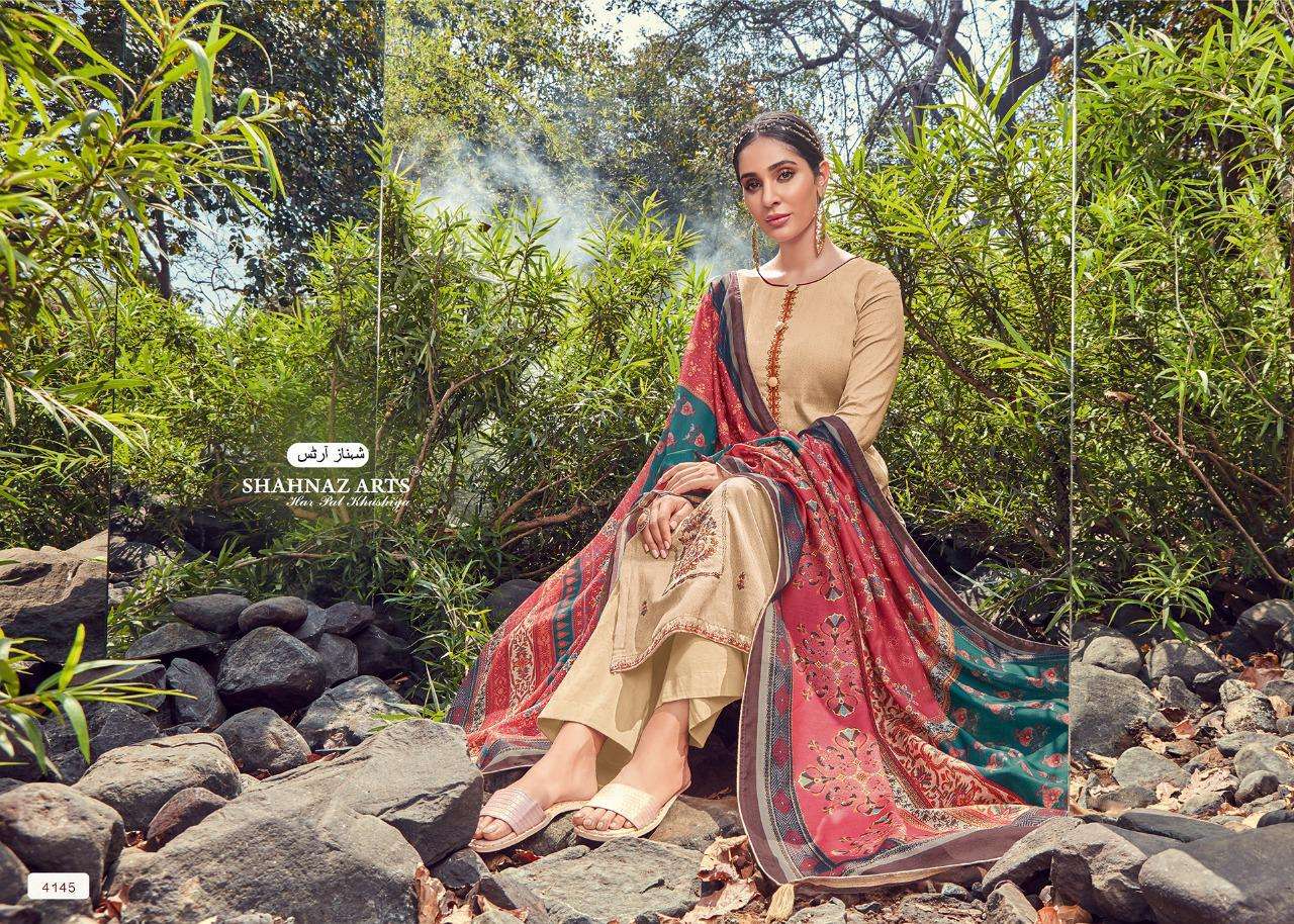 PANIHARI VOL-4 BY SHAHNAZ ARTS 4141 TO 4148 SERIES BEAUTIFUL SUITS STYLISH FANCY COLORFUL PARTY WEAR & ETHNIC WEAR JAM COTTON PRINTED DRESSES AT WHOLESALE PRICE