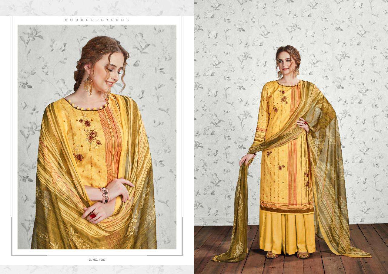 ADAH BY CHANDRA FASHION 1001 TO 1008 SERIES DESIGNER FESTIVE SHARARA SUITS COLLECTION BEAUTIFUL STYLISH FANCY COLORFUL PARTY WEAR & OCCASIONAL WEAR PURE CAMBRIC COTTON PRINTED DRESSES AT WHOLESALE PRICE