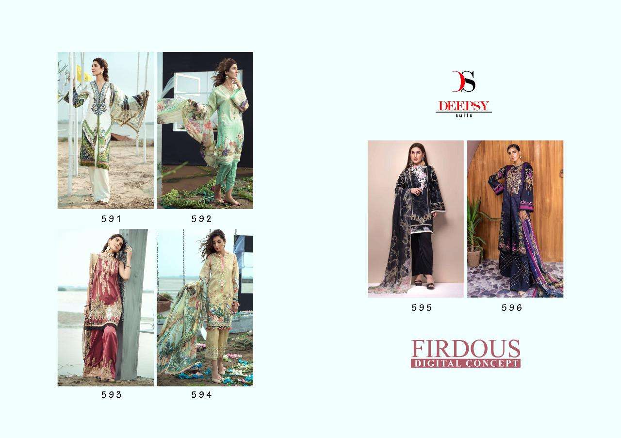 FIRDOUS DIGITAL CONCEPT BY DEEPSY SUITS 591 TO 596 SERIES PAKISTANI SUITS BEAUTIFUL FANCY COLORFUL STYLISH PARTY WEAR & OCCASIONAL WEAR JAM SILK DIGITAL PRINTED WITH EMBROIDERY DRESSES AT WHOLESALE PRICE