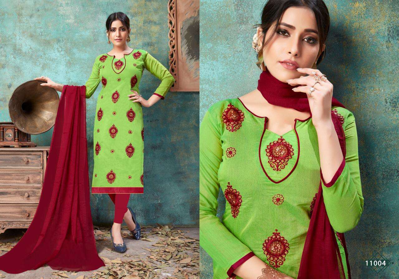 Rasili Vol-11 By Rahul Nx 11001 To 11010 Series Beautiful Winter Suits Collection Stylish Fancy Colorful Casual Wear & Ethnic Wear Chanderi Cotton Embroidery Work  Dresses At Wholesale Price