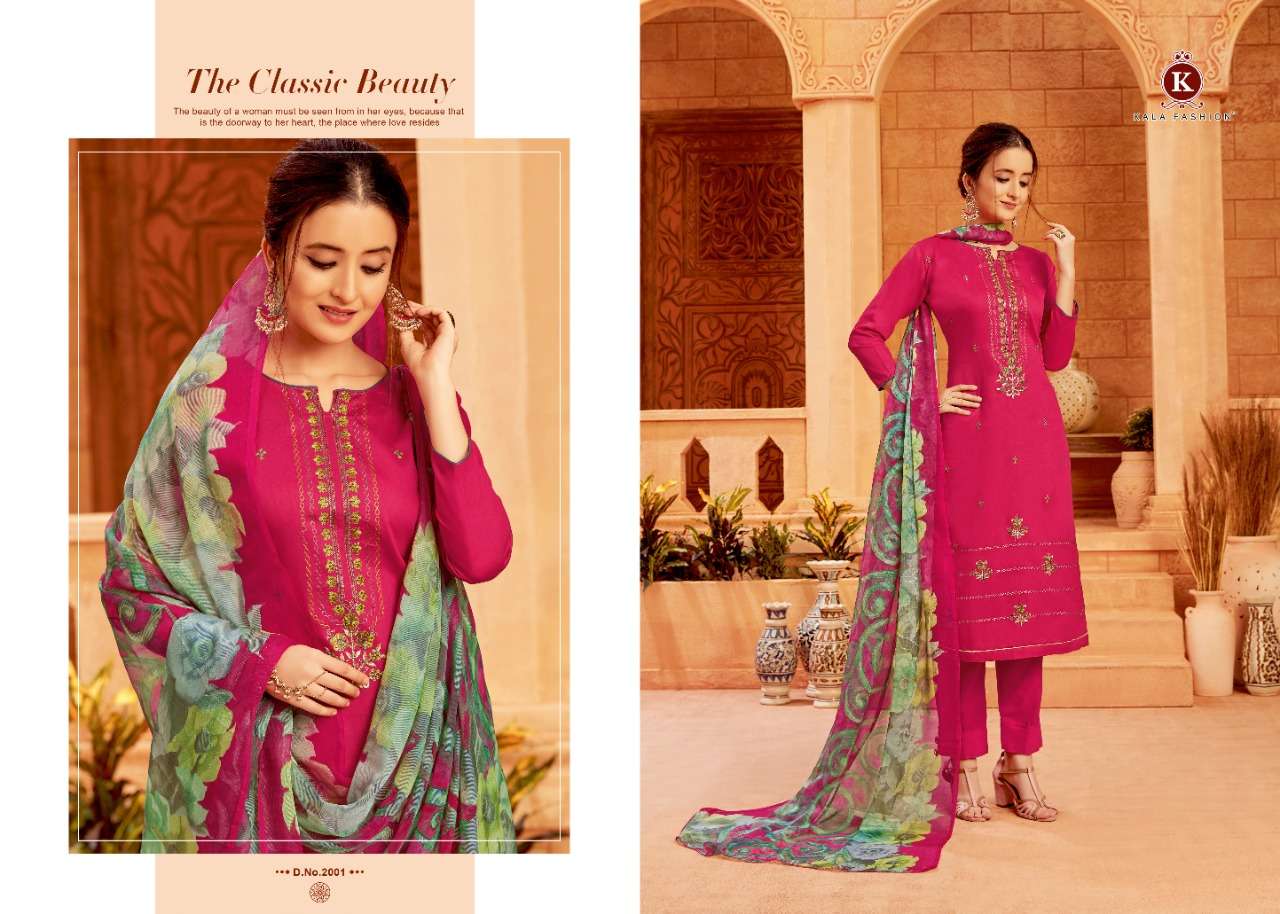 PUNJAB EXPRESS 2001 SERIES BY KALA FASHION 2001 TO 2010 SERIES DESIGNER SUITS BEAUTIFUL STYLISH FANCY COLORFUL PARTY WEAR & ETHNIC WEAR JAM SATIN WITH EMBROIDERY DRESSES AT WHOLESALE PRICE