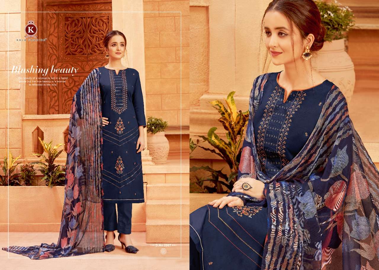 PUNJAB EXPRESS 2001 SERIES BY KALA FASHION 2001 TO 2010 SERIES DESIGNER SUITS BEAUTIFUL STYLISH FANCY COLORFUL PARTY WEAR & ETHNIC WEAR JAM SATIN WITH EMBROIDERY DRESSES AT WHOLESALE PRICE