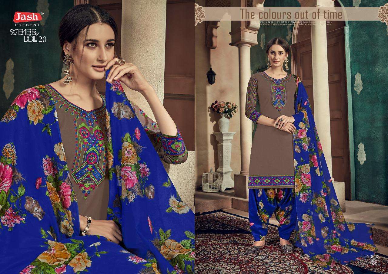 BABBY DOL VOL-20 BY JASH 20001 TO 20012 SERIES BEAUTIFUL STYLISH PATIALA SUITS FANCY COLORFUL CASUAL WEAR & ETHNIC WEAR & READY TO WEAR PURE COTTON PRINTED DRESSES AT WHOLESALE PRICE