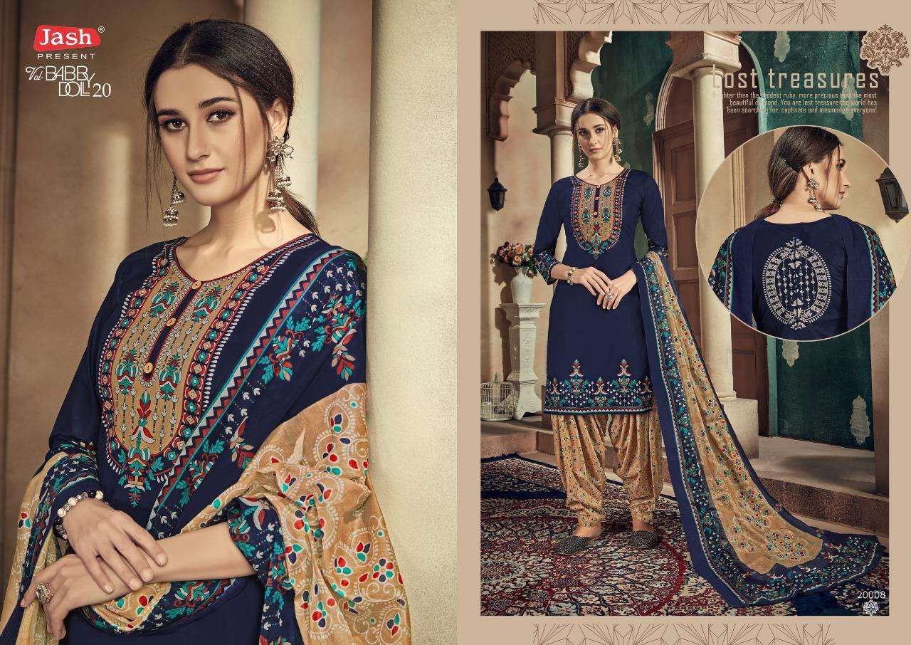 BABBY DOL VOL-20 BY JASH 20001 TO 20012 SERIES BEAUTIFUL STYLISH PATIALA SUITS FANCY COLORFUL CASUAL WEAR & ETHNIC WEAR & READY TO WEAR PURE COTTON PRINTED DRESSES AT WHOLESALE PRICE
