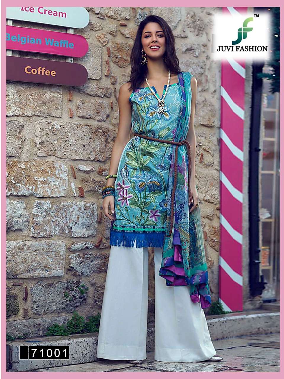 SARANG VOL-2 BY JUVI FASHION 71001 TO 71005 SERIES DESIGNER PAKISTANI SUITS BEAUTIFUL FANCY STYLISH COLORFUL PARTY WEAR & OCCASIONAL WEAR PURE COTTON LAWN PRINTED DRESSES AT WHOLESALE PRICE