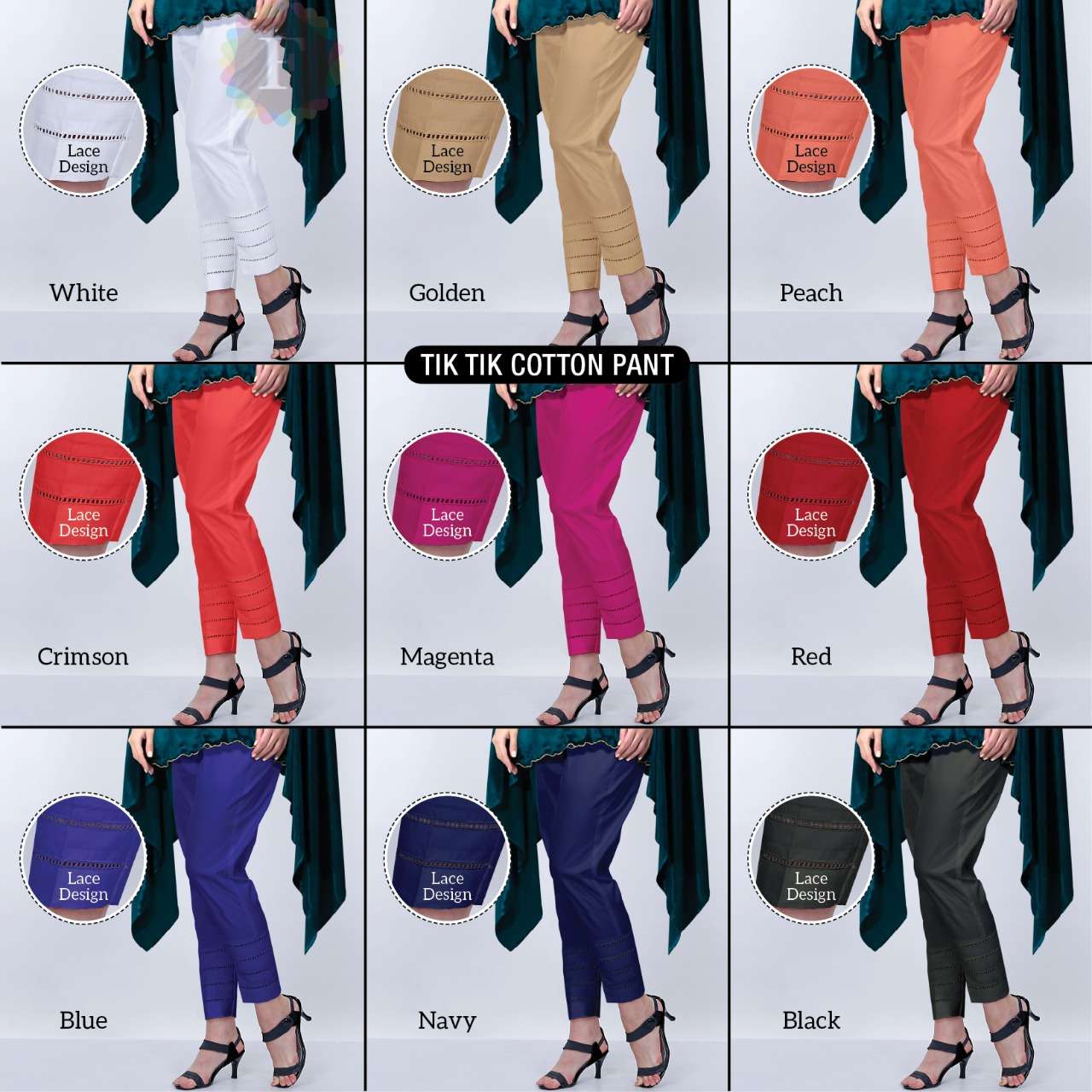 TIK TOK COTTON PANT BY KAAMIRI 01 TO 09 SERIES BEAUTIFUL STYLISH FANCY COLORFUL PARTY WEAR & ETHNIC WEAR COTTON PANTS AT WHOLESALE PRICE