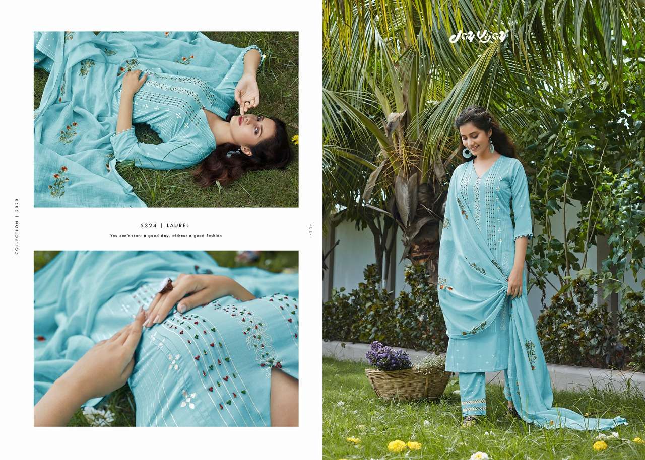 LAUREL VOL-2 BY JAY VIJAY 5321 TO 5330 SERIES BEAUTIFUL SUITS STYLISH FANCY COLORFUL PARTY WEAR & ETHNIC WEAR LAWN COTTON KHADI PRINTED DRESSES AT WHOLESALE PRICE