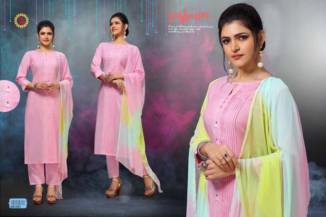 PASTEL BY KARNIKA 1301 TO 1306 SERIES BEAUTIFUL SUITS STYLISH FANCY COLORFUL PARTY WEAR & ETHNIC WEAR COTTON WHITE ROSE DRESSES AT WHOLESALE PRICE