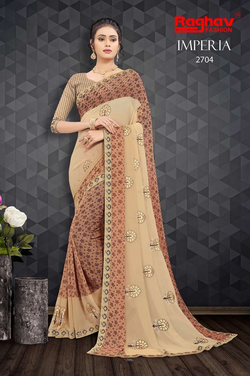 IMPERIA BY RAGHAV FASHION 2701 TO 2708 SERIES INDIAN TRADITIONAL WEAR COLLECTION BEAUTIFUL STYLISH FANCY COLORFUL PARTY WEAR & OCCASIONAL WEAR WEIGHTLESS SAREES AT WHOLESALE PRICE