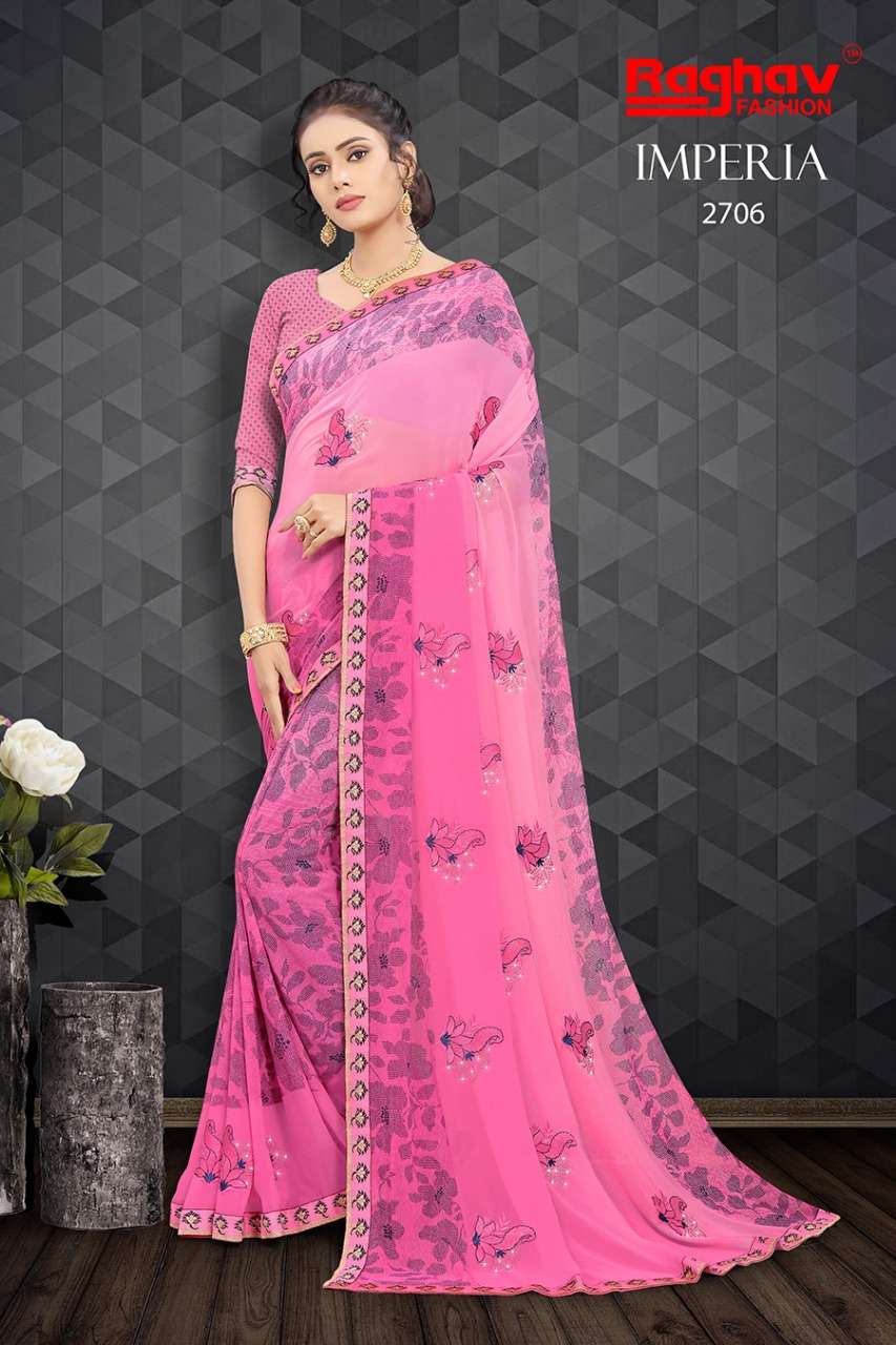 IMPERIA BY RAGHAV FASHION 2701 TO 2708 SERIES INDIAN TRADITIONAL WEAR COLLECTION BEAUTIFUL STYLISH FANCY COLORFUL PARTY WEAR & OCCASIONAL WEAR WEIGHTLESS SAREES AT WHOLESALE PRICE