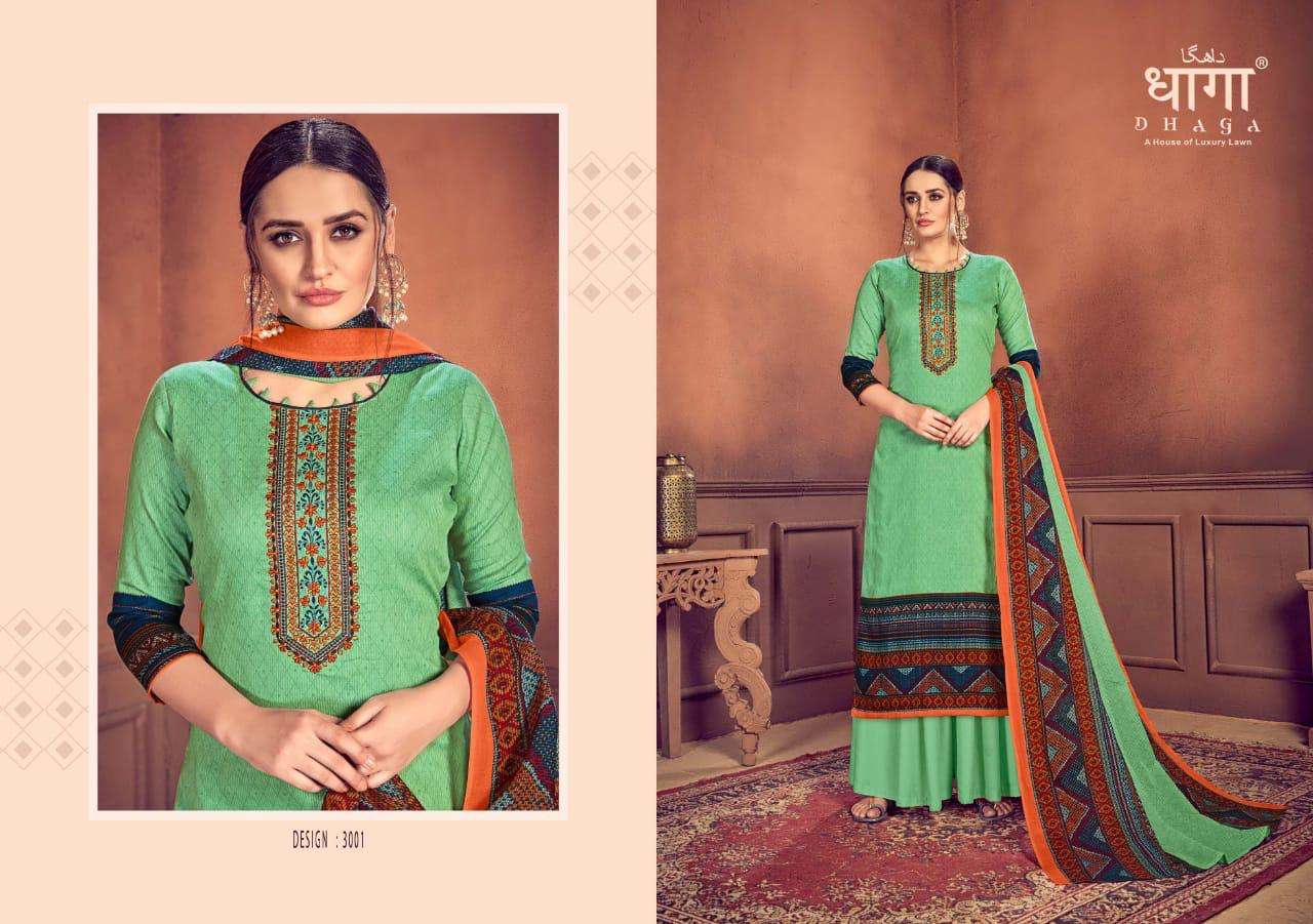 MEMSAAB BY DHAGA 3001 TO 3006 SERIES BEAUTIFUL SUITS STYLISH FANCY COLORFUL PARTY WEAR & ETHNIC WEAR PURE COTTON SATIN WITH EMBROIDERY DRESSES AT WHOLESALE PRICE