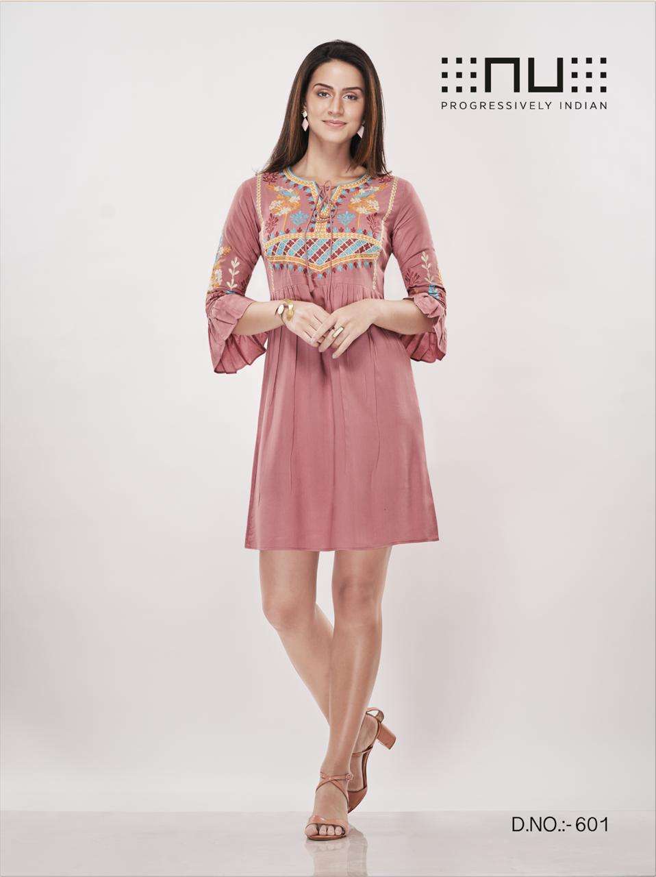 NU VOL-6 BY KAAMIRI 01 TO 06 SERIES BEAUTIFUL STYLISH FANCY COLORFUL CASUAL WEAR & ETHNIC WEAR RAYON FLEX WITH EMBROIDERY KURTI AT WHOLESALE PRICE