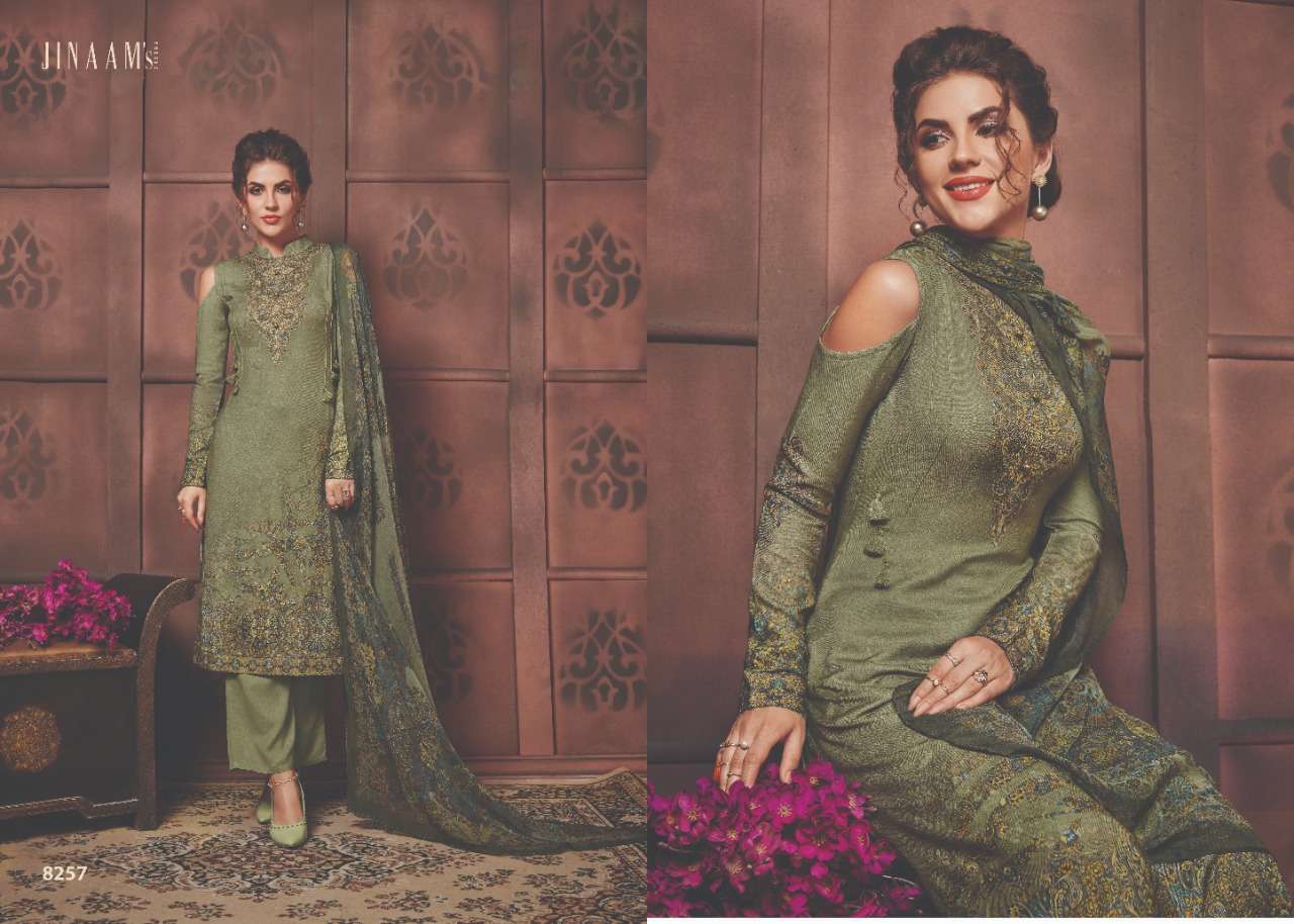 ELISSA BY JINAAM DRESSES 8256 TO 8261 SERIES BEAUTIFUL SUITS STYLISH FANCY COLORFUL PARTY WEAR & ETHNIC WEAR COTTON SATIN DIGITAL PRINTED DRESSES AT WHOLESALE PRICE