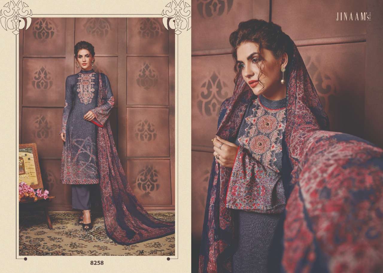 ELISSA BY JINAAM DRESSES 8256 TO 8261 SERIES BEAUTIFUL SUITS STYLISH FANCY COLORFUL PARTY WEAR & ETHNIC WEAR COTTON SATIN DIGITAL PRINTED DRESSES AT WHOLESALE PRICE