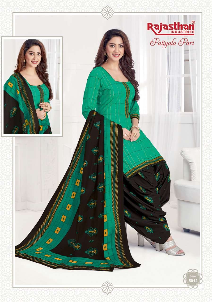 PATIYALA PARI VOL-5 BY RAJASTHAN INDUSTRIES 5001 TO 5018 SERIES BEAUTIFUL STYLISH PATIALA SUITS FANCY COLORFUL CASUAL WEAR & ETHNIC WEAR & READY TO WEAR COTTON PRINTED DRESSES AT WHOLESALE PRICE