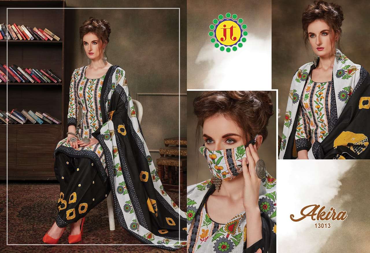 AKIRA VOL-13 BY JT 13001 TO 13015 SERIES BEAUTIFUL SUITS STYLISH FANCY COLORFUL PARTY WEAR & ETHNIC WEAR PURE COTTON PRINTED DRESSES AT WHOLESALE PRICE