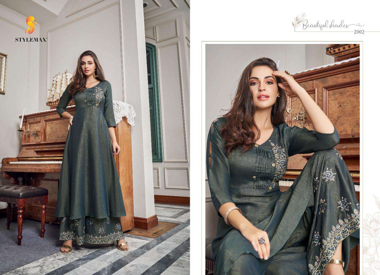 VINTAGE NX BY STYLEMAX 2001 TO 2005 SERIES DESIGNER BEAUTIFUL STYLISH FANCY COLORFUL PARTY WEAR & OCCASIONAL WEAR TWO TONE COTTON SLUB GOWNS AT WHOLESALE PRICE