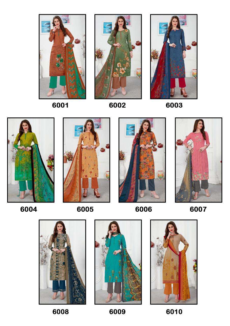 SOFIYA VOL-6 BY MISS WORLD CHOICE 6001 TO 6010 SERIES BEAUTIFUL SUITS STYLISH FANCY COLORFUL PARTY WEAR & ETHNIC WEAR PURE COTTON PRINTED DRESSES AT WHOLESALE PRICE