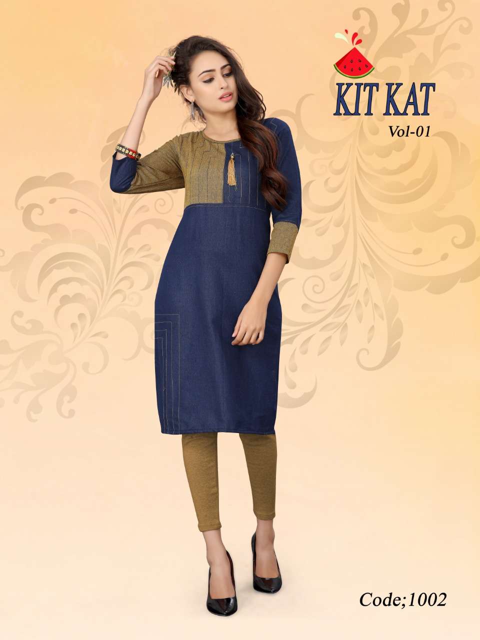 KIT KAT BY WATERMELON 1001 TO 1008 SERIES DESIGNER BEAUTIFUL STYLISH FANCY COLORFUL PARTY WEAR & OCCASIONAL WEAR HANDLOOM COTTON KURTIS AT WHOLESALE PRICE