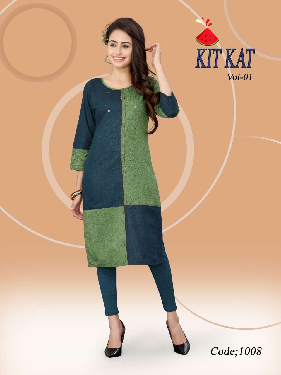 KIT KAT BY WATERMELON 1001 TO 1008 SERIES DESIGNER BEAUTIFUL STYLISH FANCY COLORFUL PARTY WEAR & OCCASIONAL WEAR HANDLOOM COTTON KURTIS AT WHOLESALE PRICE