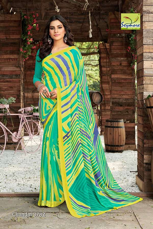 CHANDNI VOL-15A BY SEYMORE PRINTS 3137 TO 3784 SERIES INDIAN TRADITIONAL WEAR COLLECTION BEAUTIFUL STYLISH FANCY COLORFUL PARTY WEAR & OCCASIONAL WEAR GEORGETTE PRINTED SAREES AT WHOLESALE PRICE