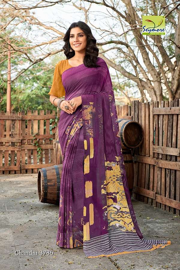 CHANDNI VOL-15B BY SEYMORE PRINTS 3785 TO 3794 SERIES INDIAN TRADITIONAL WEAR COLLECTION BEAUTIFUL STYLISH FANCY COLORFUL PARTY WEAR & OCCASIONAL WEAR GEORGETTE PRINTED SAREES AT WHOLESALE PRICE