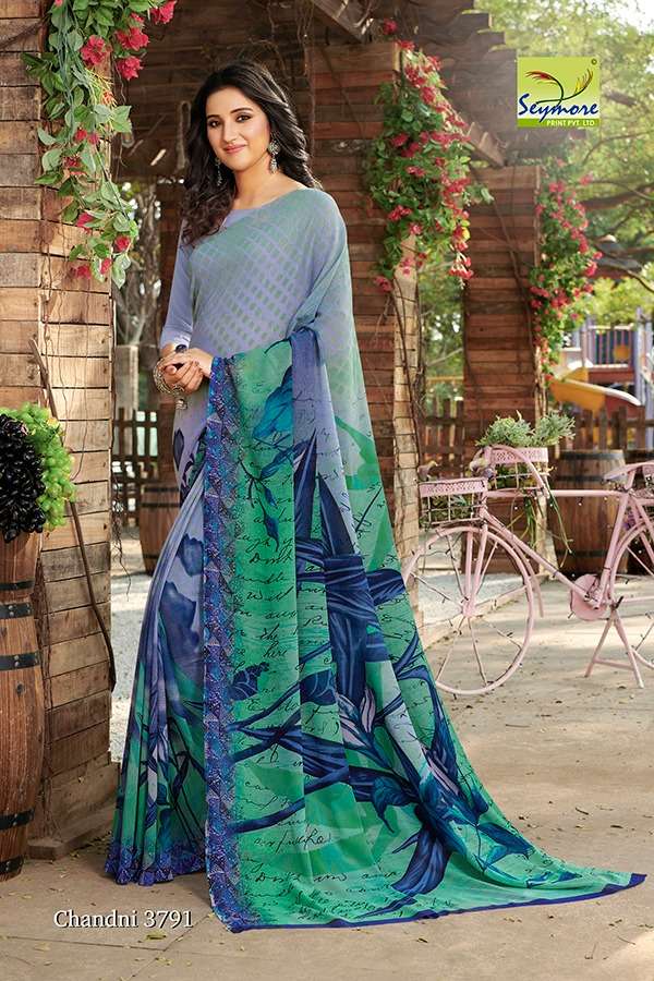 CHANDNI VOL-15B BY SEYMORE PRINTS 3785 TO 3794 SERIES INDIAN TRADITIONAL WEAR COLLECTION BEAUTIFUL STYLISH FANCY COLORFUL PARTY WEAR & OCCASIONAL WEAR GEORGETTE PRINTED SAREES AT WHOLESALE PRICE