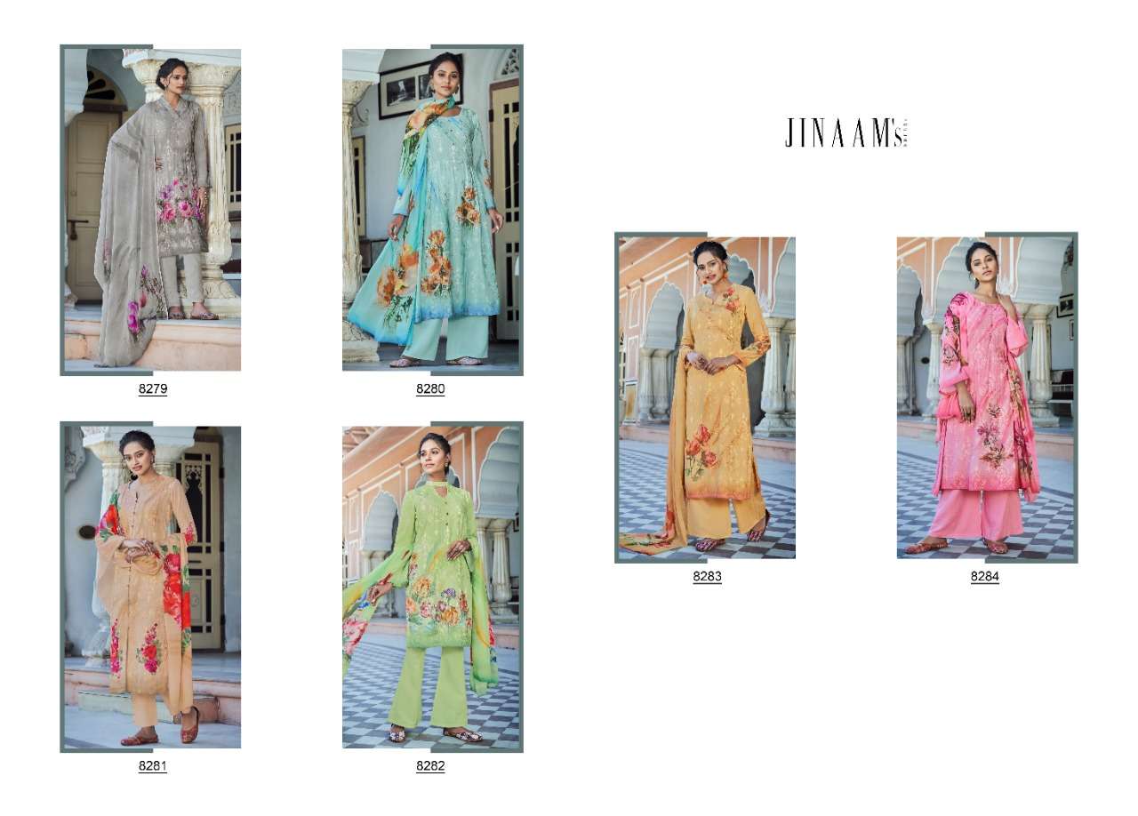 RYTHM BY JINAAMS DRESSES 8279 TO 8284 SERIES BEAUTIFUL SUITS STYLISH FANCY COLORFUL PARTY WEAR & ETHNIC WEAR DIGITAL PRINTED MODEL EMBROIDERY DRESSES AT WHOLESALE PRICE