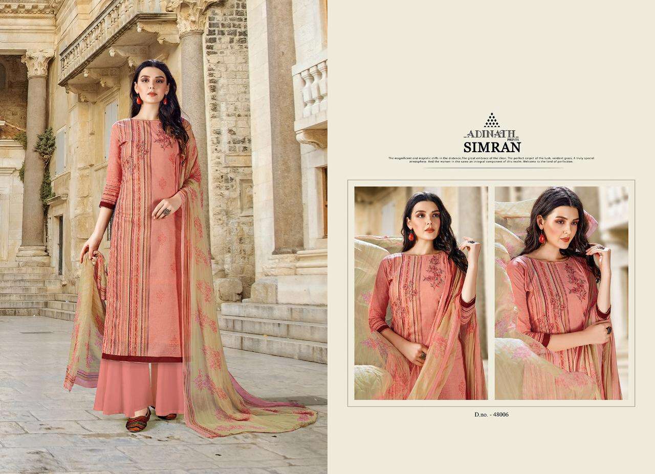 SIMRAN BY ADINATH PRINTS 48001 TO 48010 SERIES BEAUTIFUL SUITS STYLISH FANCY COLORFUL PARTY WEAR & ETHNIC WEAR PURE CAMBRIC COTTON PRINTED DRESSES AT WHOLESALE PRICE