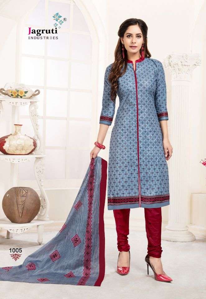 LADLI VOL-6 BY JAGRUTI 6001 TO 6010 SERIES BEAUTIFUL SUITS STYLISH FANCY COLORFUL PARTY WEAR & ETHNIC WEAR COTTON PRINTED DRESSES AT WHOLESALE PRICE