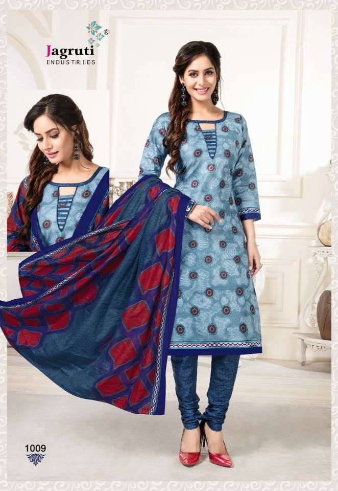 LADLI VOL-6 BY JAGRUTI 6001 TO 6010 SERIES BEAUTIFUL SUITS STYLISH FANCY COLORFUL PARTY WEAR & ETHNIC WEAR COTTON PRINTED DRESSES AT WHOLESALE PRICE